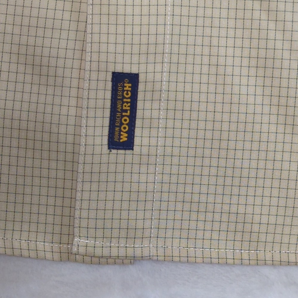 John Rich Bros Woolrich Mens Yellow Checkered Vented Hiking Fishing Shirt Size L - Picture 5 of 15